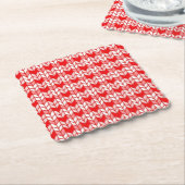 ROTE GINGHAM STRICKWARE Karierte eckige Papiertisc Untersetzer (angewinkelt)