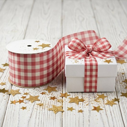 Rote Gingham Süße Früchte Kinderparty Satinband