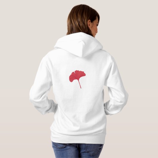 Rote Ginkgo-Blätter Hoodie