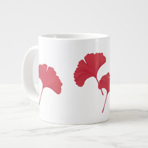 Rote Ginkgo-Blätter Jumbo-Tasse