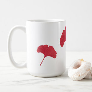 Rote Ginkgo-Blätter Kaffeetasse