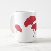 Rote Ginkgo-Blätter Kaffeetasse (Vorderseite Links)