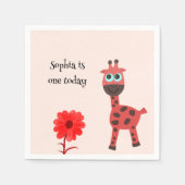 Rote Giraffe Serviette (Vorderseite)
