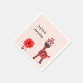 Rote Giraffe Serviette (Ecke)