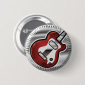 Rote Gitarre Button (Vorne & Hinten)