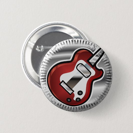 Rote Gitarre Button (Vorne & Hinten)