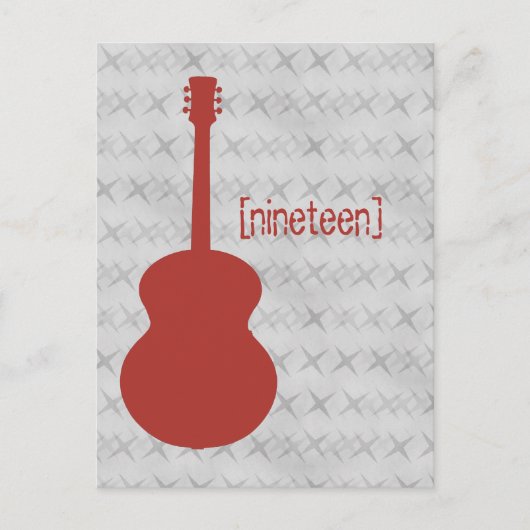 Rote Gitarre Grunge Postkarte (Vorderseite)