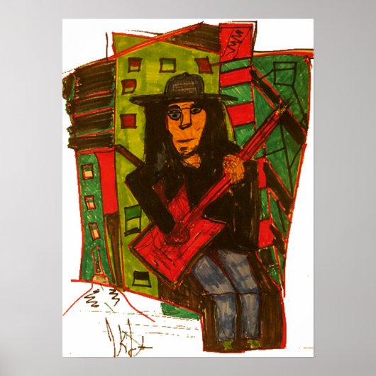 rote Gitarre Poster (Vorne)