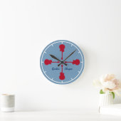 rote Gitarren. Gitarrist Runde Wanduhr (Zuhause)