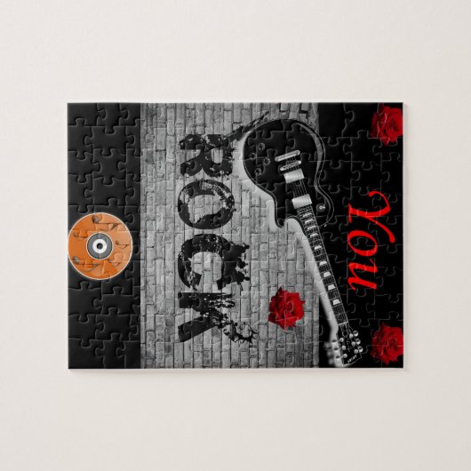 Rote Gitarrenklänge-Puzzle Puzzle (Horizontal)