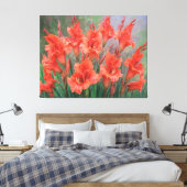 Rote Gladiolus Blume Eleganter Blumengarten Blumen Leinwanddruck (Insitu (Schlafzimmer))