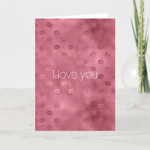 Rote glamouröse glitzernde Lippen Küsse Liebe Karte
