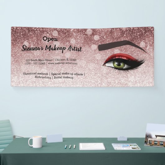 Rote Glasien Augen | Makeup artist Banner (Messe)