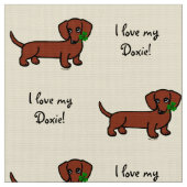 Rote glatte Dackel 2 Stoff (Nahaufnahme)