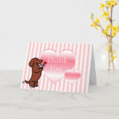 Rote, glatte Dackel Karte (Gelbe Blume)