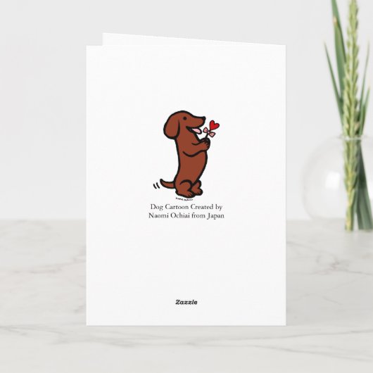 Rote, glatte Dackel Karte (Rückseite)