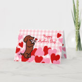 Rote, glatte Dackel Karte (Vorderseite)