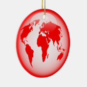 Rote glatte Kugel Keramik Ornament (Rechts)