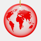 Rote glatte Kugel Keramik Ornament (Hinten)