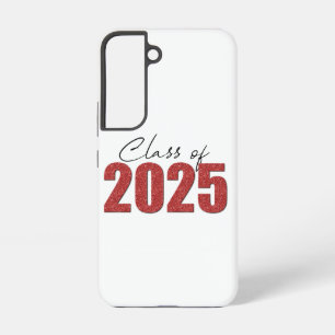 Rote Glitter-Abschlussklasse 2025 Samsung Galaxy Hülle