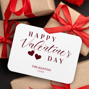 Rote Glitter Happy Valentinstag Herzen Magnet