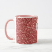 Rote Glitter Rosa Liebe Freude Schmetterlinge Tasse (Links)