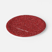 Rote Glitter-Weihnachtsfeier-Teller Pappteller (Schrägansicht)