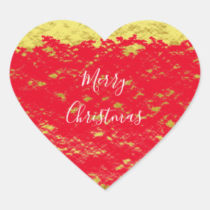 Rote Glitterie-Glitzern frohe Weihnachten Herz-Aufkleber