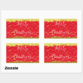 Rote Glitterie-Glitzern frohe Weihnachten Rechteckiger Aufkleber (Blatt)