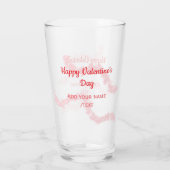 Rote Glitterlinien frohen Valentinstag Spirale Nam Glas (Rückseite)