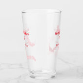 Rote Glitterlinien frohen Valentinstag Spirale Nam Glas (Rechts)