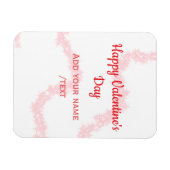 Rote Glitterlinien frohen Valentinstag Spirale Nam Magnet (Horizontal)