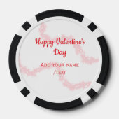 Rote Glitterlinien frohen Valentinstag Spirale Nam Pokerchips (Rückseite)