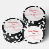 Rote Glitterlinien frohen Valentinstag Spirale Nam Pokerchips (Stapel)