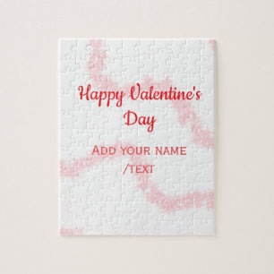Rote Glitterlinien frohen Valentinstag Spirale Nam Puzzle