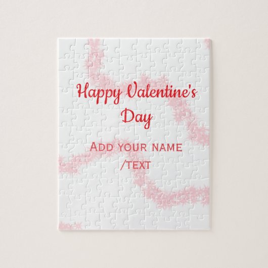 Rote Glitterlinien frohen Valentinstag Spirale Nam Puzzle (Vertikal)