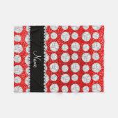 Rote Glitterneonvolleyball des individuellen Fleecedecke (Vorderseite (Horizontal))