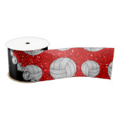 Rote Glitterneonvolleyball des individuellen Satinband (Spule)