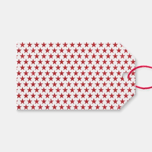 Rote Glitzer Geschenkanhänger (Vorderseite (Horizontal))