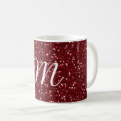 Rote Glitzer-Gewohnheit Burgunders mit Monogramm Kaffeetasse (VorderseiteRechts)