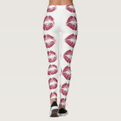 Rote Glitzer Lippen #2 Leggings (Rückseite)