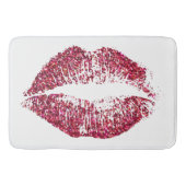 Rote Glitzer-Lippen Badematte (Vorderseite)