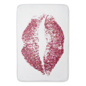 Rote Glitzer-Lippen Badematte (Vorderseite Vertikal)