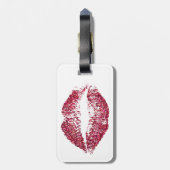 Rote Glitzer-Lippen Gepäckanhänger (Rückseite vertikal)