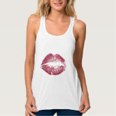 Rote Glitzer Lippen Tank Top (Vorderseite)