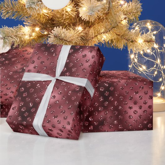 Rote Glitzer Punkte Geschenkpapier (Feiertage)