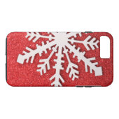 Rote Glitzer-WeihnachtsGlitzern-kaum Schneeflocke Case-Mate iPhone Hülle (Rückseite (Horizontal))