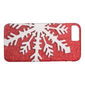 Rote Glitzer-WeihnachtsGlitzern-Schneeflocke Case-Mate iPhone Hülle (Rückseite (Horizontal))
