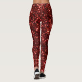 Rote Glitzer-Weihnachtsleggings Leggings (Rückseite)