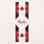 rote Glitzern der Flagge Kanadas Monogram Yogamatte (Vorderseite)
